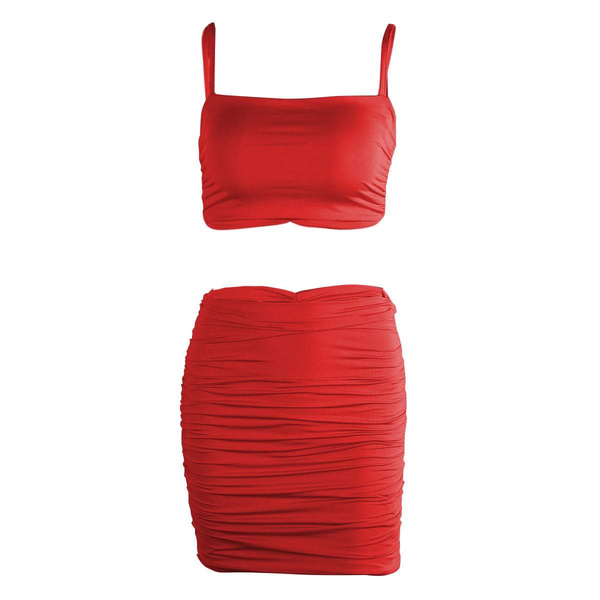 Chic Camisole Hip Fold 2-Piece Set: Perfect for Summer