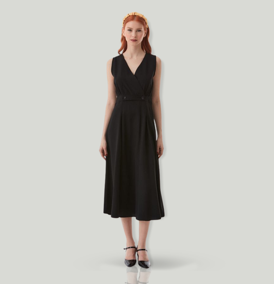 Sleeveless Cotton Linen Dress