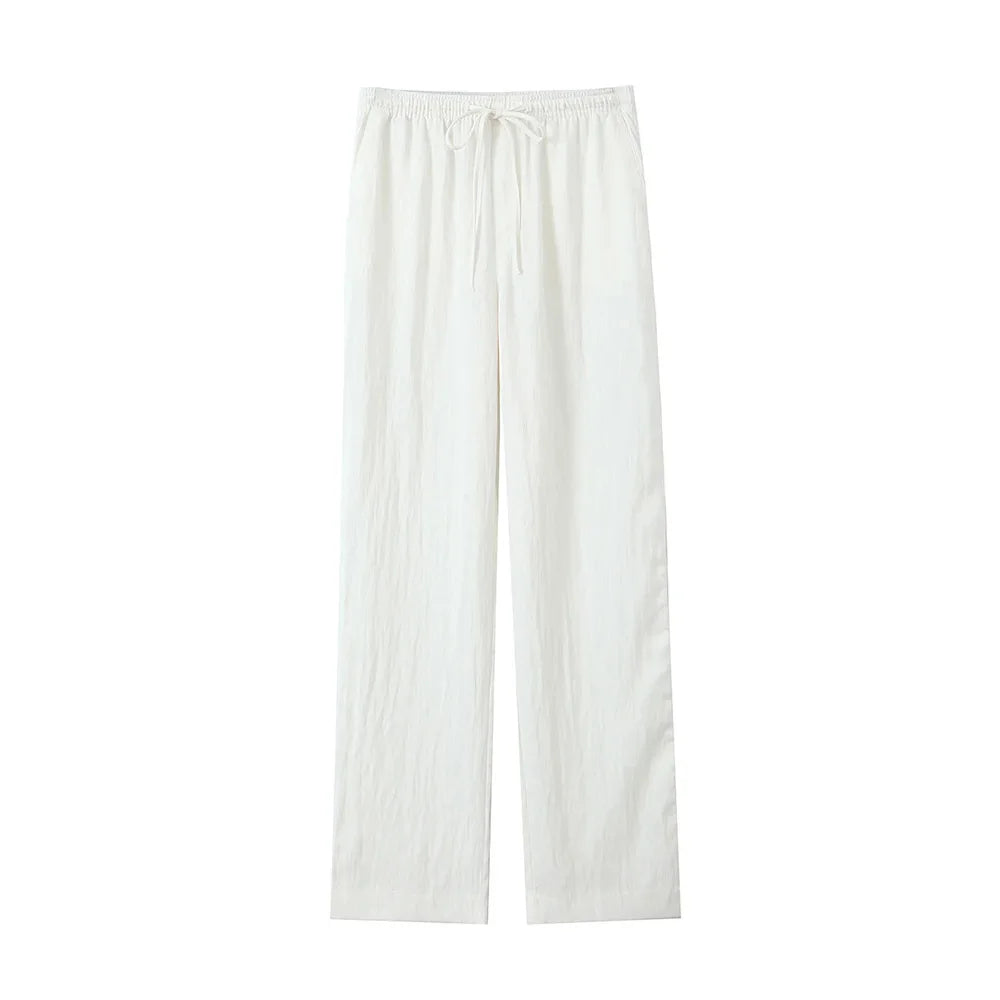 Flowy Straight Pants With Pockets