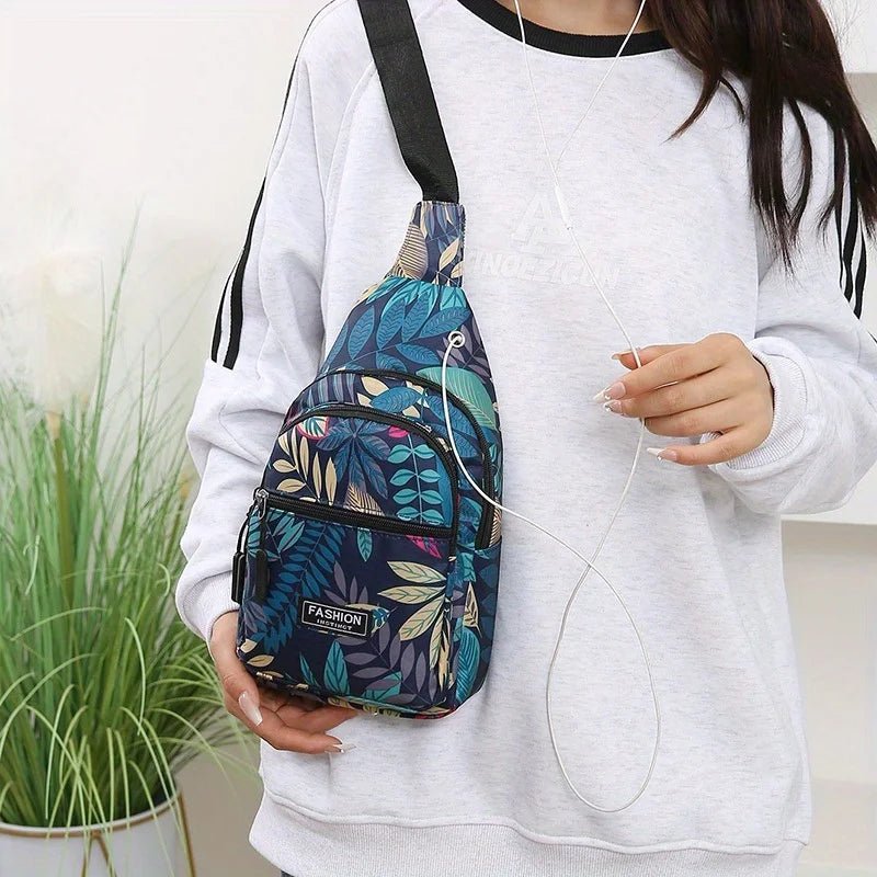 Boho Chic Floral Leaves Sling Bag