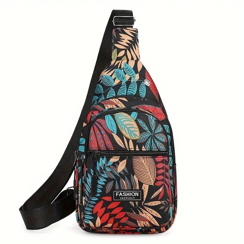 Boho Chic Floral Leaves Sling Bag