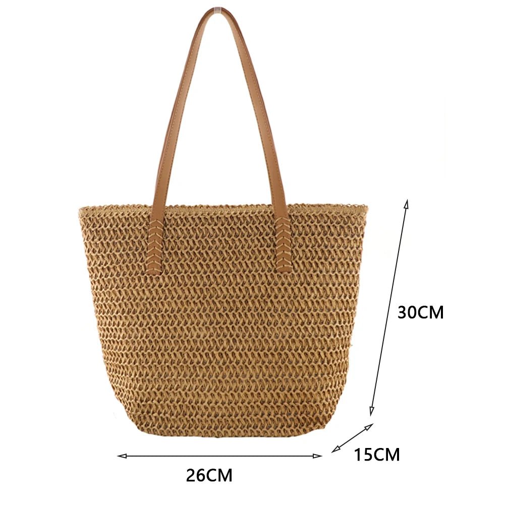 Bohemian Chic: Woven Straw Shoulder Bag