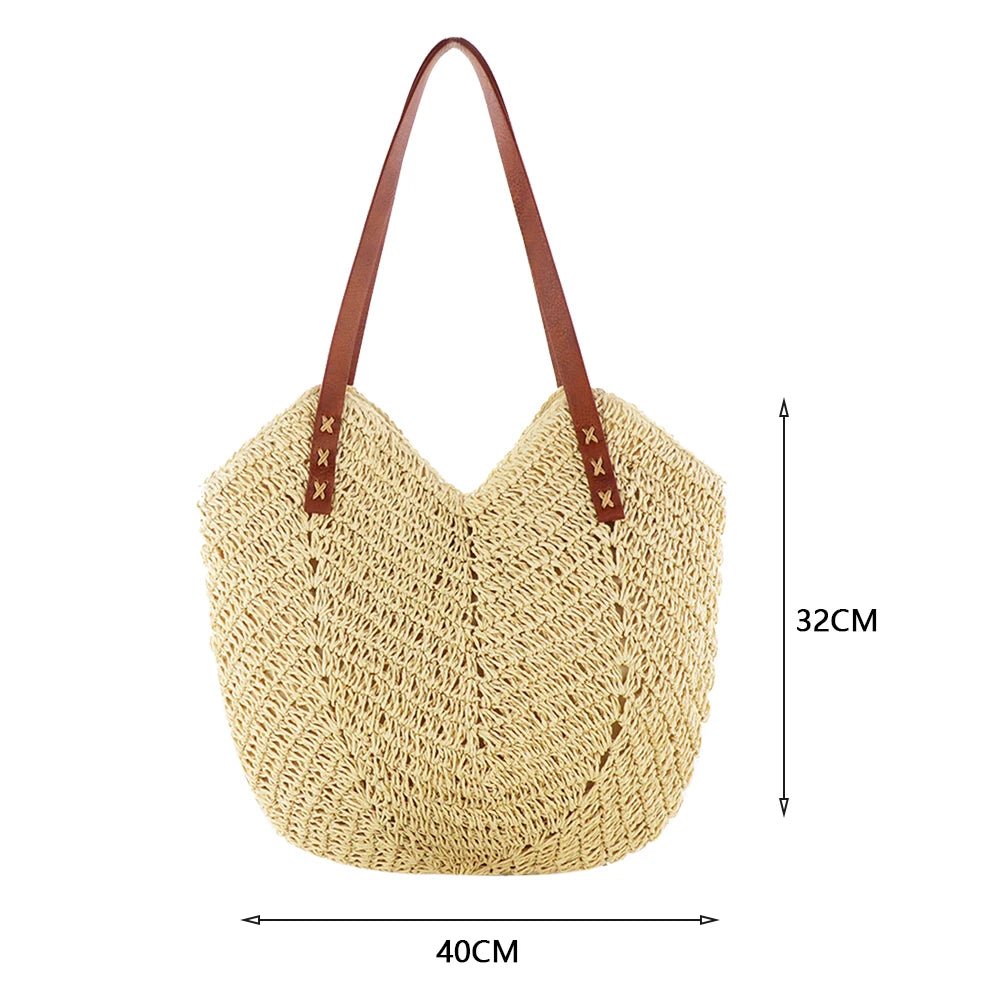 Bohemian Chic: Woven Straw Shoulder Bag