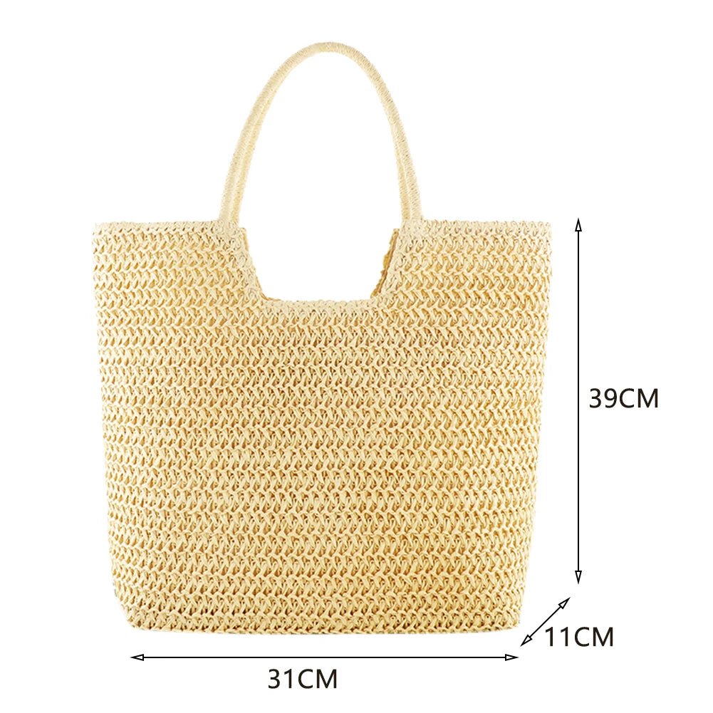 Bohemian Chic: Woven Straw Shoulder Bag