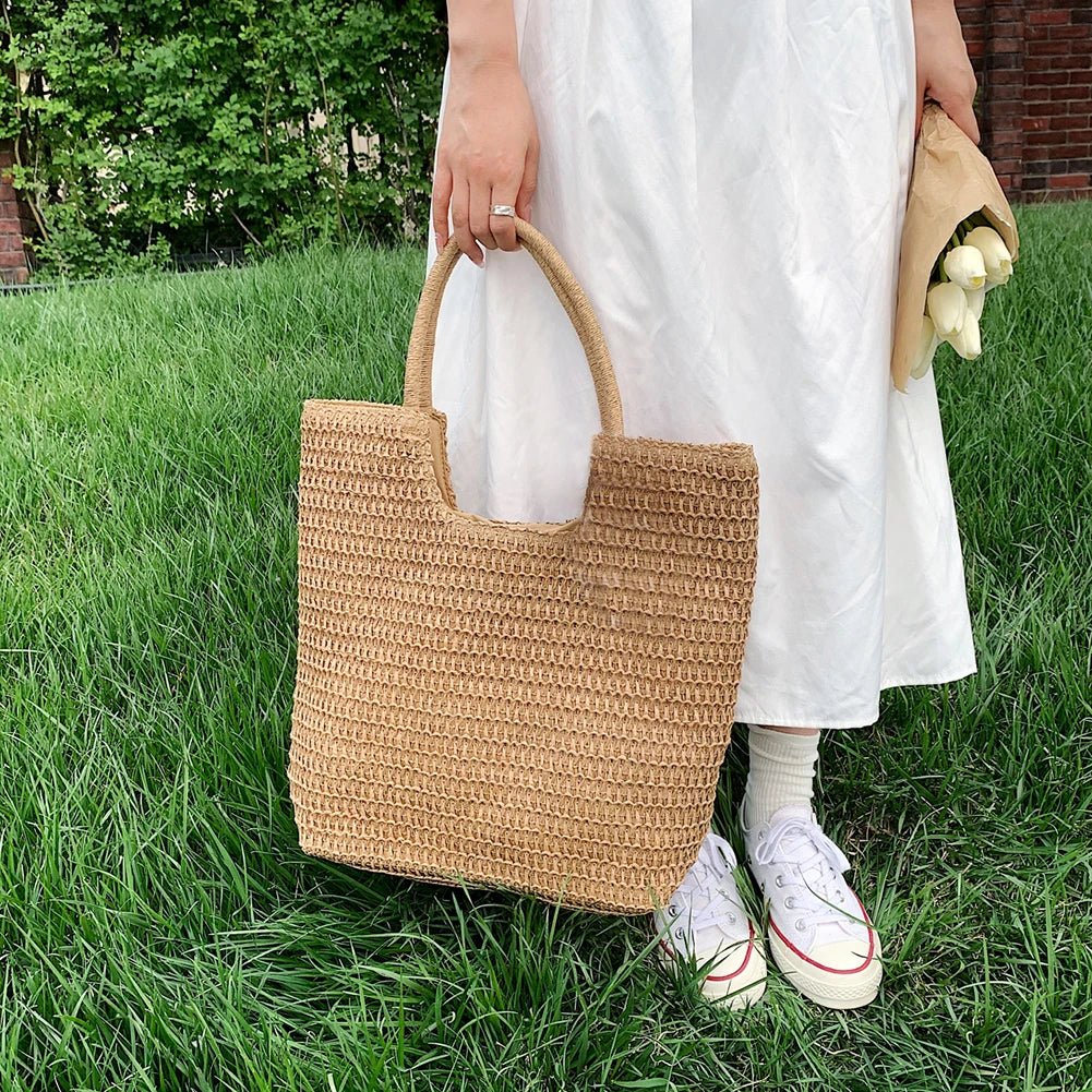 Bohemian Chic: Woven Straw Shoulder Bag