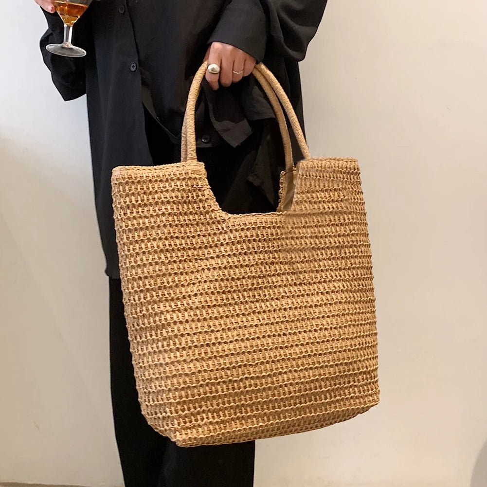 Bohemian Chic: Woven Straw Shoulder Bag