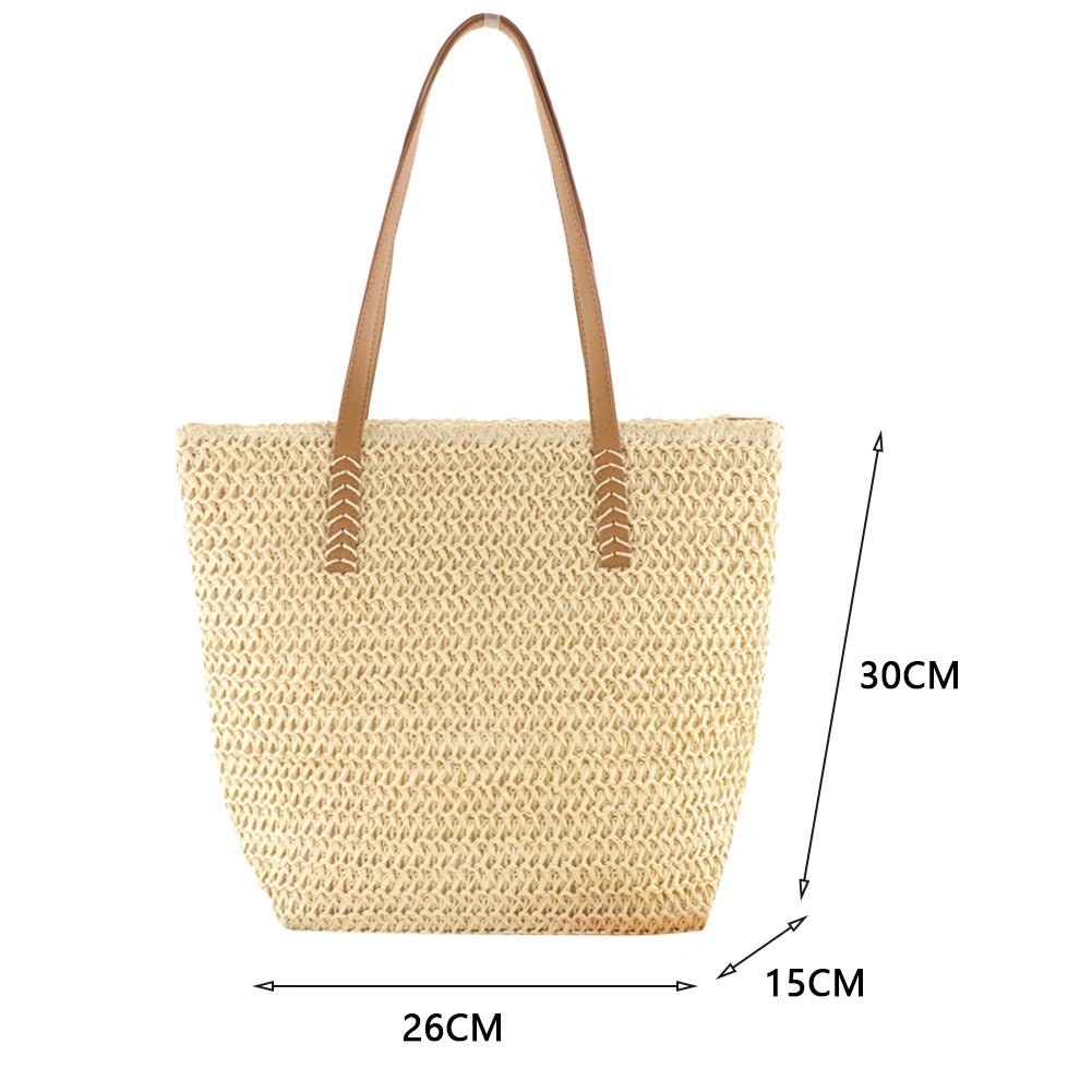 Bohemian Chic: Woven Straw Shoulder Bag